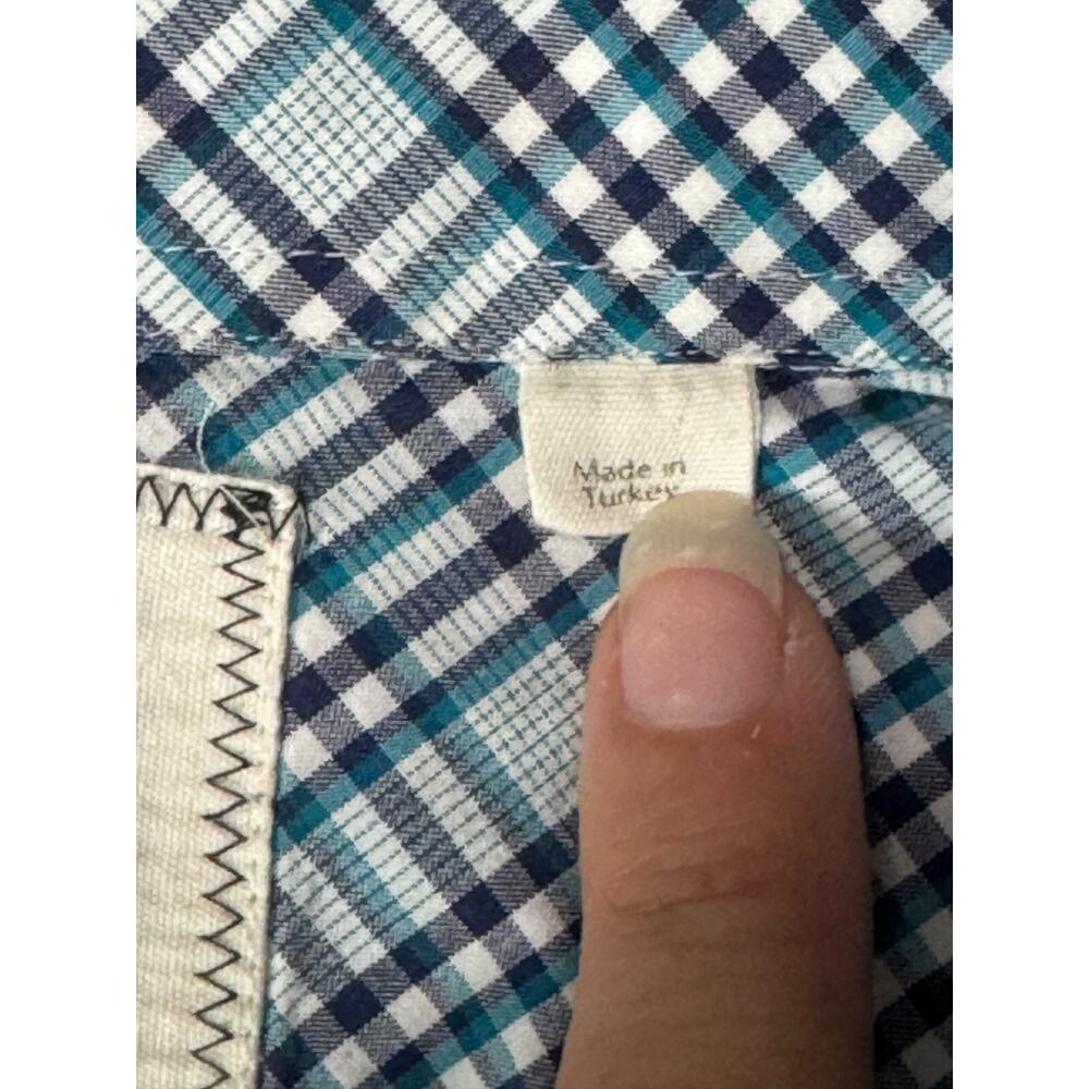 Billy Reid Mens Medium Standard Cut Button Down Blue Multi Plaid Shirt Italy - Picture 10 of 12